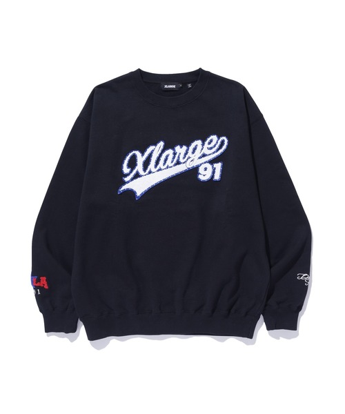 XLARGE(エクストララージ)の「BASEBALL CREWNECK SWEATSHIRT(スウェット・メンズ・ブラック/アッシュ/ライトブルー・M/S/XL/L)」の2枚目の写真