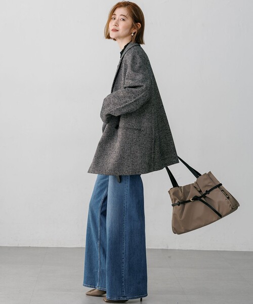 23区 S(ニジュウサンクチイサイサイズ)の「ストレッチ デニムワイドパンツ(デニムパンツ・レディース・ダルブルー系/ターコイズブルー系・30/32/34)」の7枚目の写真