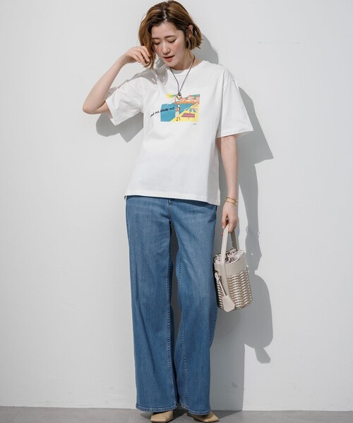 23区 S(ニジュウサンクチイサイサイズ)の「ストレッチ デニムワイドパンツ(デニムパンツ・レディース・ダルブルー系/ターコイズブルー系・30/32/34)」の9枚目の写真