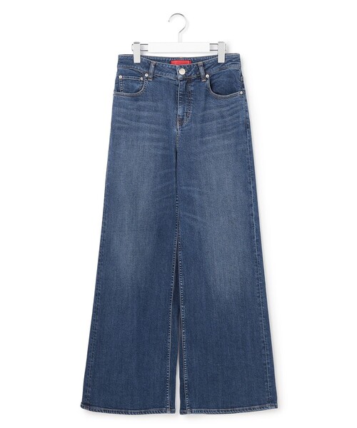 23区 S(ニジュウサンクチイサイサイズ)の「ストレッチ デニムワイドパンツ(デニムパンツ・レディース・ダルブルー系/ターコイズブルー系・30/32/34)」の4枚目の写真