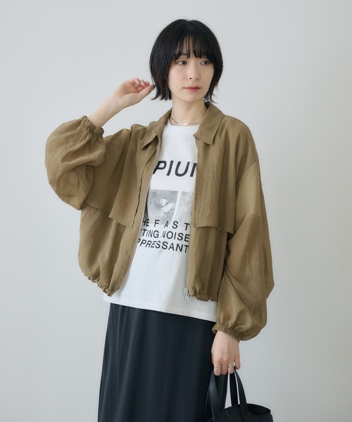 Paradise Picnic（パラダイスピクニック）の「cloche  ガンパッチシアードロストジャケット（ブルゾン・レディース・キャメル/ブラック・FREE）」の18枚目の写真