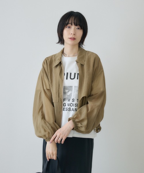 Paradise Picnic（パラダイスピクニック）の「cloche  ガンパッチシアードロストジャケット（ブルゾン・レディース・キャメル/ブラック・FREE）」の19枚目の写真