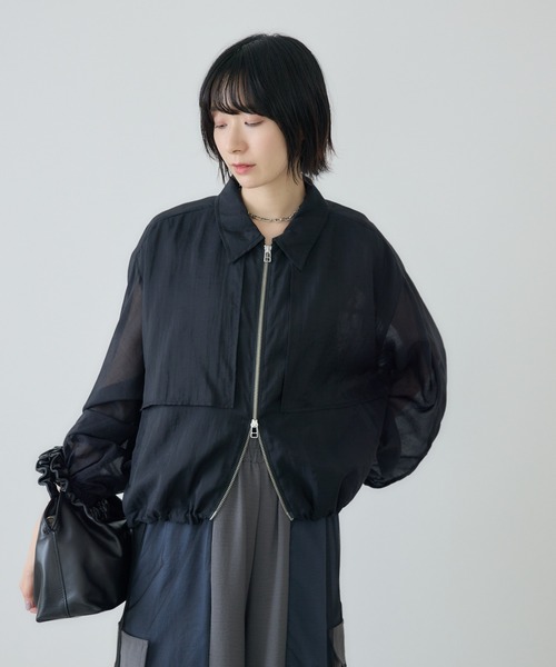 Paradise Picnic（パラダイスピクニック）の「cloche  ガンパッチシアードロストジャケット（ブルゾン・レディース・キャメル/ブラック・FREE）」の6枚目の写真