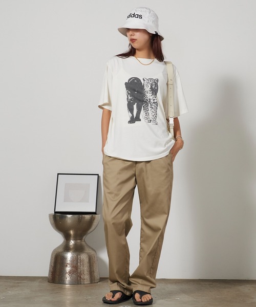 REMI RELIEF(レミレリーフ)の「REMI RELIEF/レミレリーフ SP加工NEW Fit-T(Leopard) レオパード クルーネック ヴィンテージライク コットンTシャツ メンズ 2026年夏 夏服(Tシャツ/カットソー・メンズ・ホワイト/ブラック/オリーブ・M/L)」の14枚目の写真