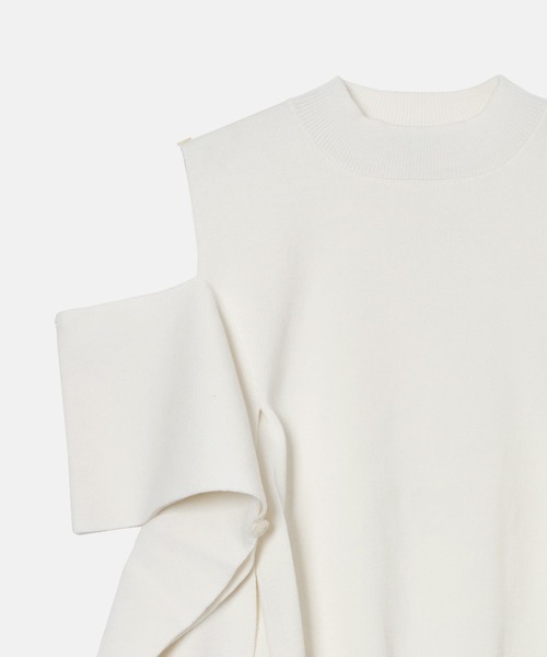 LE CIEL BLEU(ルシェルブルー)の「コールドショルダーニットトップ / Cold Shoulder Knit Top(ニット/セーター・レディース・ホワイト/ブラック/チャコールグレー・36)」の6枚目の写真