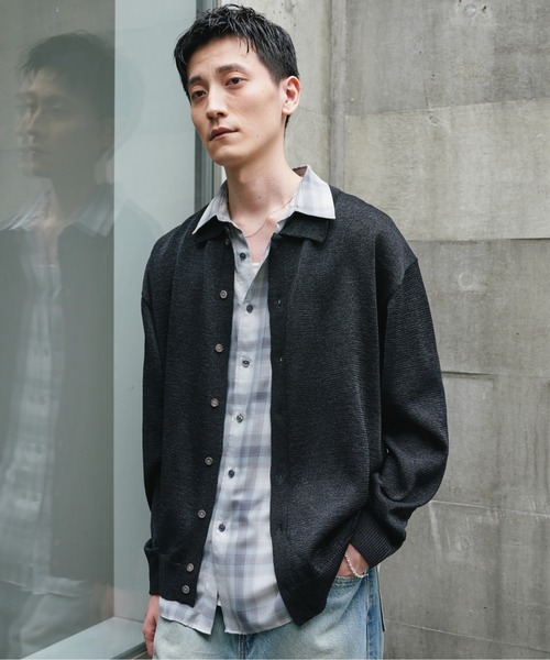 URBAN RESEARCH DOORS（アーバンリサーチドアーズ）の「『URTECH』Aircare ロングスリーブシャツカーディガン（カーディガン/ボレロ・メンズ・ブラウン/ブラック/グレー・X-LARGE/MEDIUM/LARGE）」の9枚目の写真