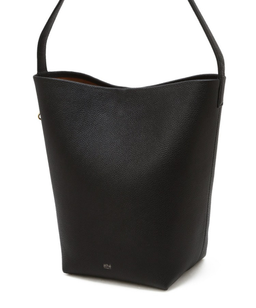 athe（アテ）の「[PANIER] ブラックレザーパニエバケットバッグ L AABA6F200BK（ショルダーバッグ・レディース・ブラック・FREE）」の5枚目の写真