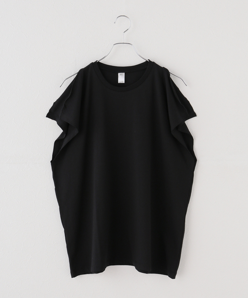 BASERANGE(ベースレンジ)の「【BASERANGE/ベースレンジ】PIN TANK(Tシャツ/カットソー・レディース・ブラック・SMALL)」の1枚目の写真