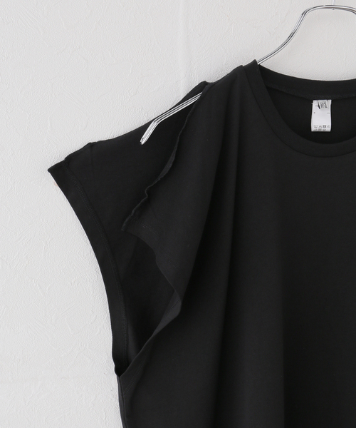 BASERANGE(ベースレンジ)の「【BASERANGE/ベースレンジ】PIN TANK(Tシャツ/カットソー・レディース・ブラック・SMALL)」の3枚目の写真