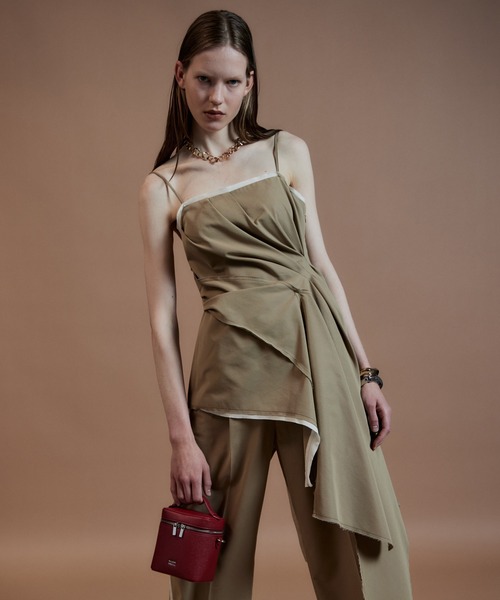 MAISON SPECIAL(メゾンスペシャル)の「Draped Chino Bustier/ドレープドチノビスチェ(その他トップス・レディース・ブラック/ベージュ・FREE)」の1枚目の写真