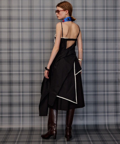 MAISON SPECIAL(メゾンスペシャル)の「Draped Chino Bustier/ドレープドチノビスチェ(その他トップス・レディース・ブラック/ベージュ・FREE)」の6枚目の写真