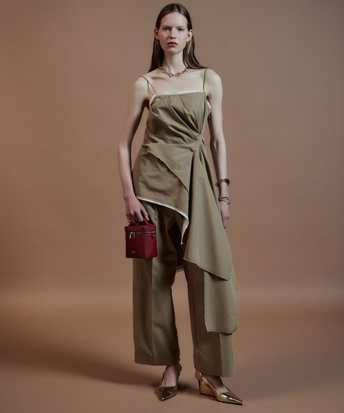 MAISON SPECIAL(メゾンスペシャル)の「Draped Chino Bustier/ドレープドチノビスチェ(その他トップス・レディース・ブラック/ベージュ・FREE)」の8枚目の写真