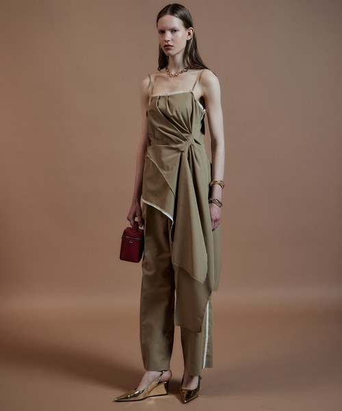 MAISON SPECIAL(メゾンスペシャル)の「Draped Chino Bustier/ドレープドチノビスチェ(その他トップス・レディース・ブラック/ベージュ・FREE)」の9枚目の写真