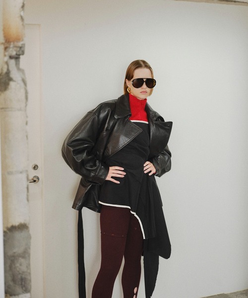 MAISON SPECIAL(メゾンスペシャル)の「Draped Chino Bustier/ドレープドチノビスチェ(その他トップス・レディース・ブラック/ベージュ・FREE)」の3枚目の写真