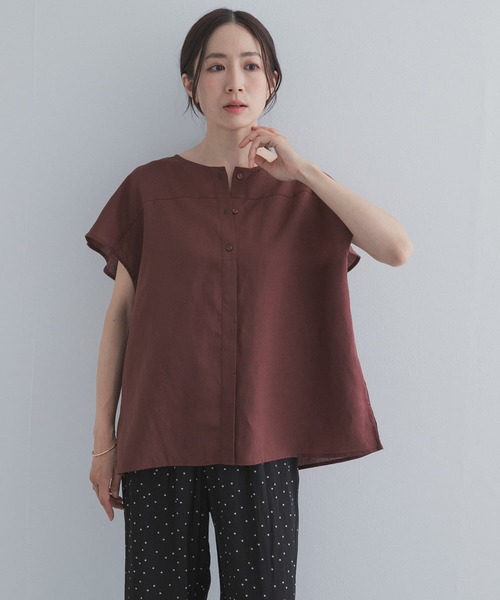 URBAN RESEARCH DOORS(アーバンリサーチドアーズ)の「バックフリルスリーブブラウス(シャツ/ブラウス・レディース・ブラウン/ネイビー/ベージュ系その他・FREE)」の4枚目の写真