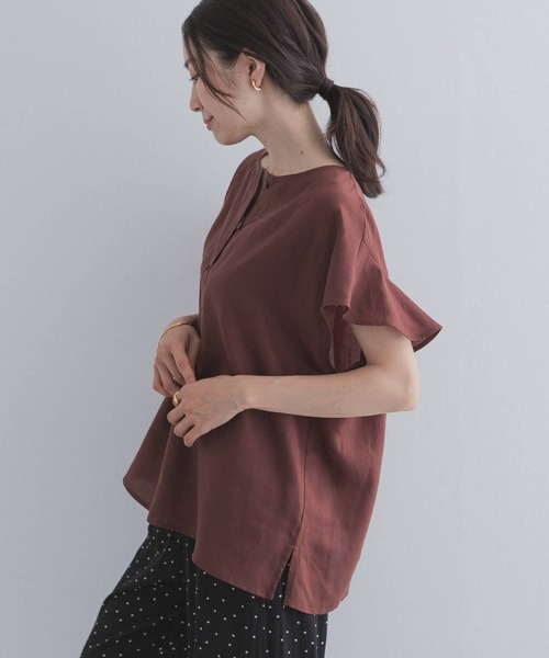 URBAN RESEARCH DOORS(アーバンリサーチドアーズ)の「バックフリルスリーブブラウス(シャツ/ブラウス・レディース・ブラウン/ネイビー/ベージュ系その他・FREE)」の7枚目の写真