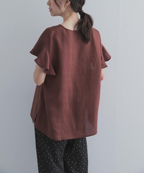 URBAN RESEARCH DOORS(アーバンリサーチドアーズ)の「バックフリルスリーブブラウス(シャツ/ブラウス・レディース・ブラウン/ネイビー/ベージュ系その他・FREE)」の8枚目の写真