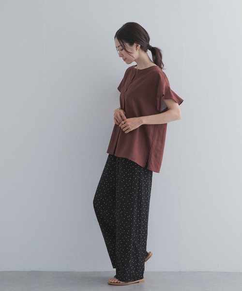 URBAN RESEARCH DOORS(アーバンリサーチドアーズ)の「バックフリルスリーブブラウス(シャツ/ブラウス・レディース・ブラウン/ネイビー/ベージュ系その他・FREE)」の10枚目の写真