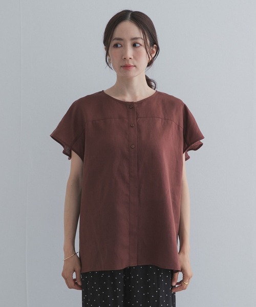 URBAN RESEARCH DOORS(アーバンリサーチドアーズ)の「バックフリルスリーブブラウス(シャツ/ブラウス・レディース・ブラウン/ネイビー/ベージュ系その他・FREE)」の11枚目の写真