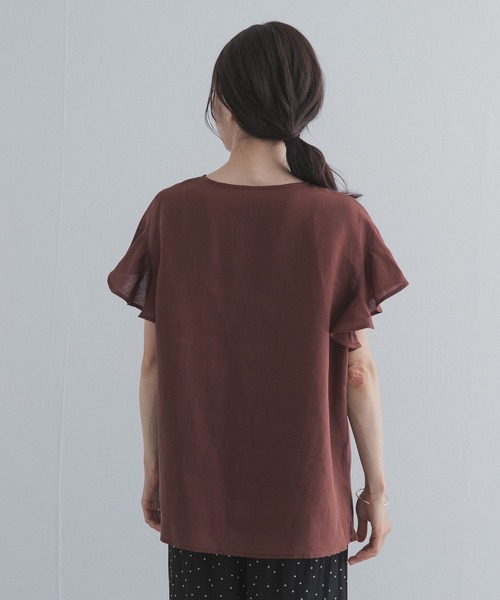 URBAN RESEARCH DOORS(アーバンリサーチドアーズ)の「バックフリルスリーブブラウス(シャツ/ブラウス・レディース・ブラウン/ネイビー/ベージュ系その他・FREE)」の13枚目の写真