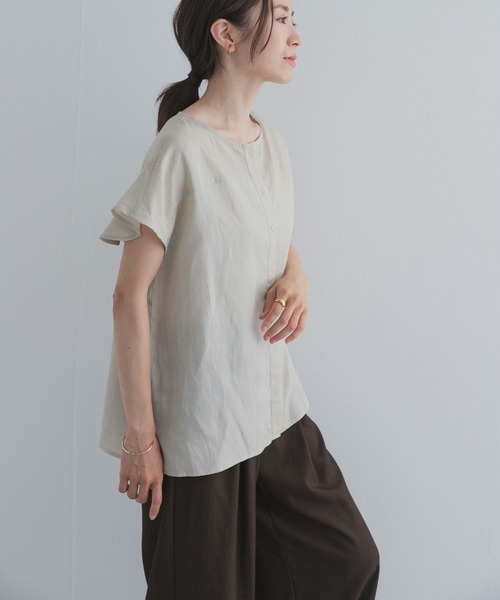 URBAN RESEARCH DOORS(アーバンリサーチドアーズ)の「バックフリルスリーブブラウス(シャツ/ブラウス・レディース・ブラウン/ネイビー/ベージュ系その他・FREE)」の17枚目の写真