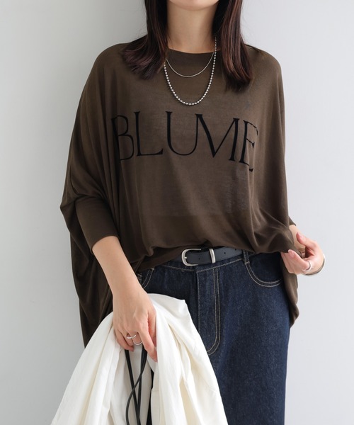 andme(アンドミー)の「ロゴプリント長袖シアーポンチョトップス(Tシャツ/カットソー・レディース・ブラック/ブラウン/キナリ・M)」の13枚目の写真