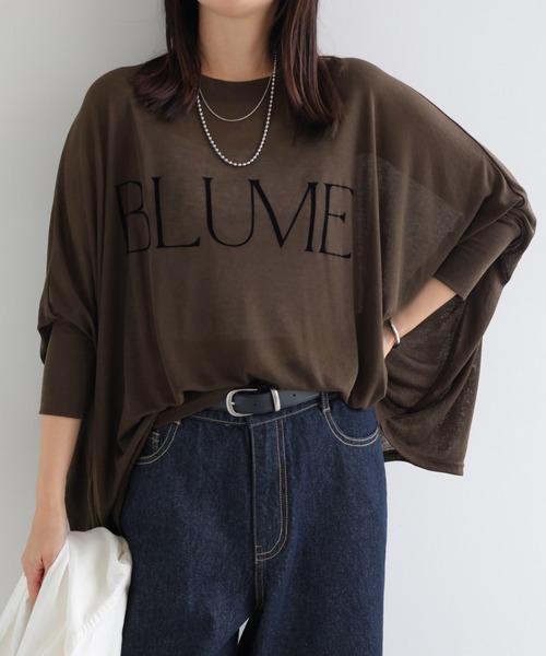 andme(アンドミー)の「ロゴプリント長袖シアーポンチョトップス(Tシャツ/カットソー・レディース・ブラック/ブラウン/キナリ・M)」の14枚目の写真