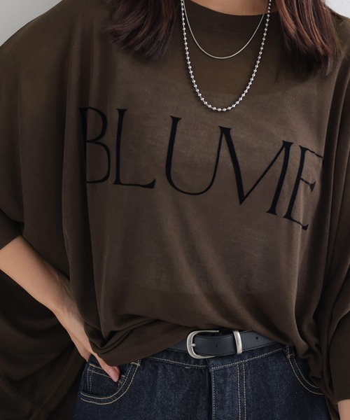 andme(アンドミー)の「ロゴプリント長袖シアーポンチョトップス(Tシャツ/カットソー・レディース・ブラック/ブラウン/キナリ・M)」の15枚目の写真