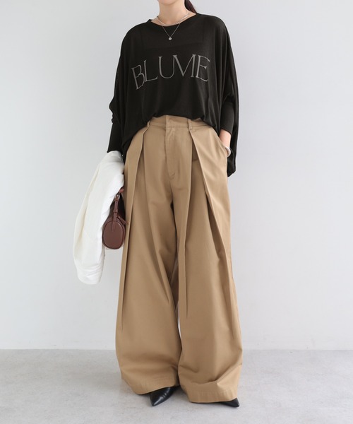 andme(アンドミー)の「ロゴプリント長袖シアーポンチョトップス(Tシャツ/カットソー・レディース・ブラック/ブラウン/キナリ・M)」の8枚目の写真