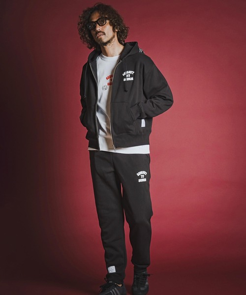seventy seven(セブンティセブン)の「mpa4177- brushed lining zip-up BOX hoodie (funny arch) ジップアップフーディー(7726W090)(パーカー・メンズ・ホワイト/ブラック/ネイビー・S/M/L/XL)」の19枚目の写真
