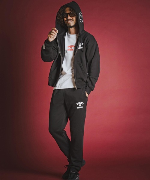 seventy seven(セブンティセブン)の「mpa4177- brushed lining zip-up BOX hoodie (funny arch) ジップアップフーディー(7726W090)(パーカー・メンズ・ホワイト/ブラック/ネイビー・S/M/L/XL)」の21枚目の写真