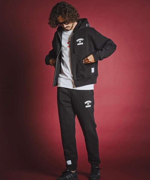 seventy seven(セブンティセブン)の「mpa4177- brushed lining zip-up BOX hoodie (funny arch) ジップアップフーディー(7726W090)(パーカー・メンズ・ホワイト/ブラック/ネイビー・S/M/L/XL)」の22枚目の写真