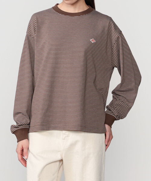 DANTON(ダントン)の「DANTON | クルーネック 長袖ボーダーTシャツ WOMEN(Tシャツ/カットソー・レディース・ブラウン系その他2/ブラウン系その他・S/M)」の2枚目の写真