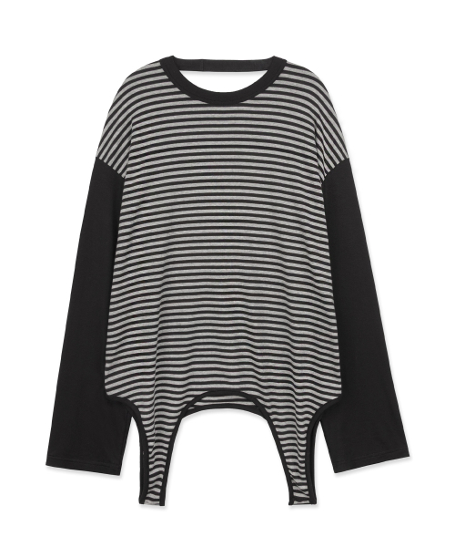 WHOLE PAPER(ホールペーパー)の「ストライプ シックスウェイ ROUJE PARIS トップ (ブラック)(Tシャツ/カットソー・レディース・ブラック・FREE)」の6枚目の写真