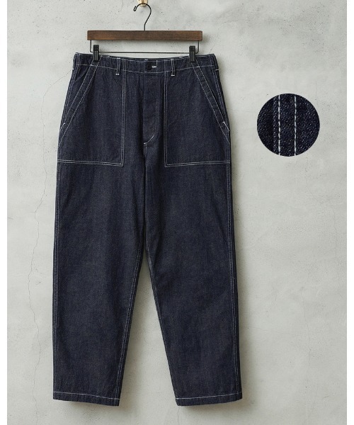 WAIPER.inc(ワイパーインク)の「WAIPER.inc 米軍 OG-107 ユーティリティパンツ KURABO DENIM【WP1171】(デニムパンツ・メンズ・ネイビー/ネイビー×ホワイト・W34xL30/W38xL30/W36xL30)」の2枚目の写真