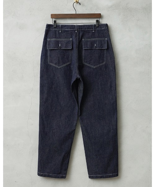 WAIPER.inc(ワイパーインク)の「WAIPER.inc 米軍 OG-107 ユーティリティパンツ KURABO DENIM【WP1171】(デニムパンツ・メンズ・ネイビー/ネイビー×ホワイト・W34xL30/W38xL30/W36xL30)」の5枚目の写真