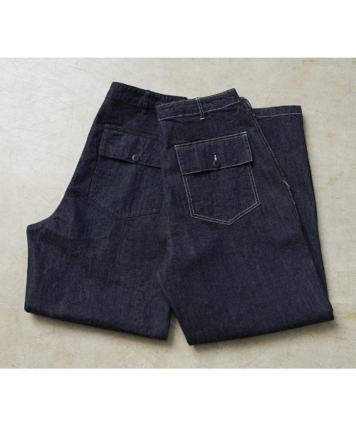 WAIPER.inc(ワイパーインク)の「WAIPER.inc 米軍 OG-107 ユーティリティパンツ KURABO DENIM【WP1171】(デニムパンツ・メンズ・ネイビー/ネイビー×ホワイト・W34xL30/W38xL30/W36xL30)」の6枚目の写真