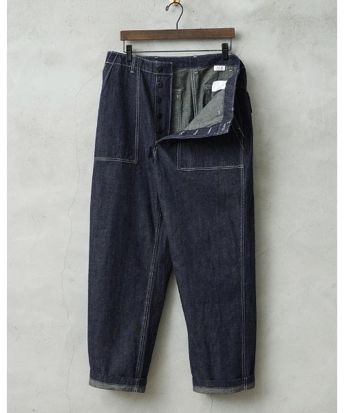 WAIPER.inc(ワイパーインク)の「WAIPER.inc 米軍 OG-107 ユーティリティパンツ KURABO DENIM【WP1171】(デニムパンツ・メンズ・ネイビー/ネイビー×ホワイト・W34xL30/W38xL30/W36xL30)」の7枚目の写真