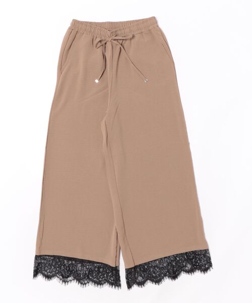 CECIL McBEE(セシルマクビー)の「【CECIL McBEE】裾レースワイドイージーパンツ(その他パンツ・レディース・ベージュ/ブラック・MEDIUM/LARGE)」の2枚目の写真