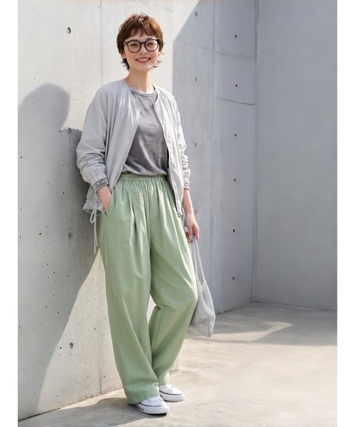 Sew loop(ソーループ)の「ドロスト薄手長袖ブルゾンジャケット春秋カーディガン(ブルゾン・レディース・ライトグリーン/ライトグレー/ライトブラウン・FREE)」の10枚目の写真