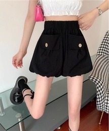フロントポケット付きバルーンショートパンツ