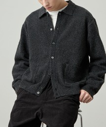 【EASENCE】モヘアタッチ リラックスフィット 襟付き ニットシャツカーディガン