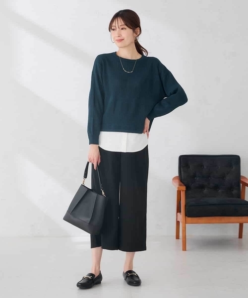 a.v.v(アーヴェヴェ)の「スエード ライク ガウチョパンツ(その他パンツ・レディース・チャコールグレー/ブラック・34/36/38/40/42)」の12枚目の写真
