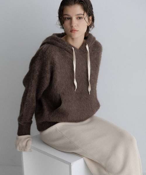 URBAN RESEARCH Sonny Label(アーバンリサーチサニーレーベル)の「フーディシャギーニットプルオーバー(ニット/セーター・レディース・ブラウン/ネイビー/グレー・FREE)」の2枚目の写真