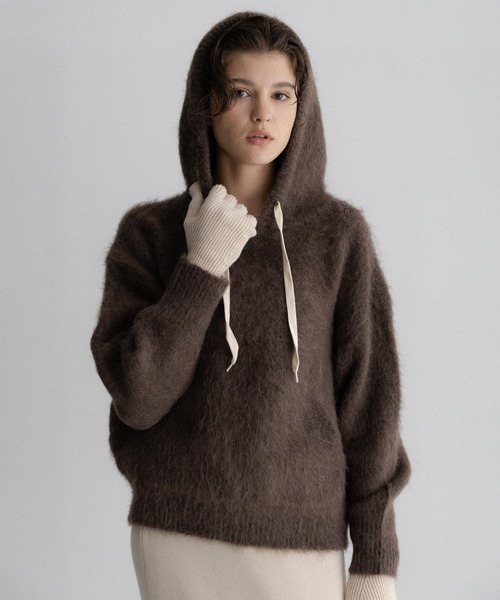 URBAN RESEARCH Sonny Label(アーバンリサーチサニーレーベル)の「フーディシャギーニットプルオーバー(ニット/セーター・レディース・ブラウン/ネイビー/グレー・FREE)」の11枚目の写真