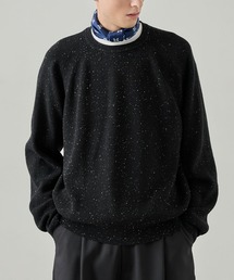 【EASENCE】メランジネップ ショート丈 クルーネックニットプルオーバー