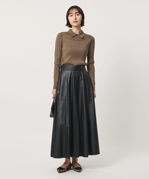 UNITED ARROWS(ユナイテッドアローズ)の「【別注】<SLOANE>ワイドリブ ポロニット(ニット/セーター・レディース・ブラウン系/ライトブルー・2)」の5枚目の写真