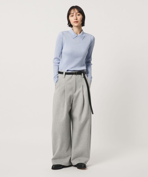UNITED ARROWS(ユナイテッドアローズ)の「【別注】<SLOANE>ワイドリブ ポロニット(ニット/セーター・レディース・ブラウン系/ライトブルー・2)」の8枚目の写真