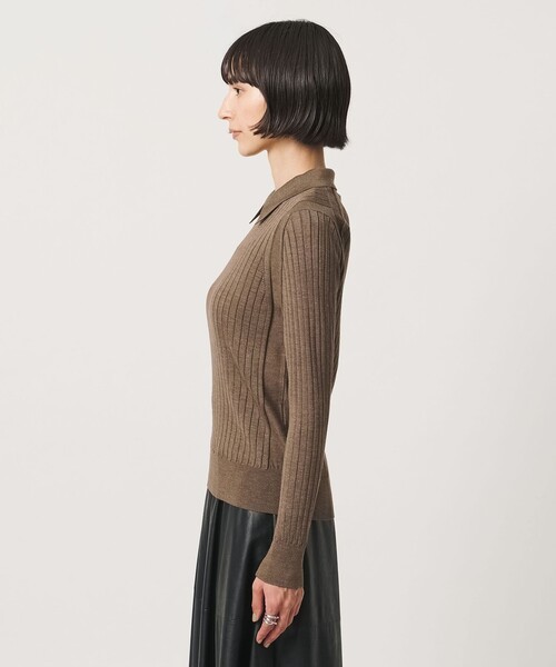 UNITED ARROWS(ユナイテッドアローズ)の「【別注】<SLOANE>ワイドリブ ポロニット(ニット/セーター・レディース・ブラウン系/ライトブルー・2)」の10枚目の写真