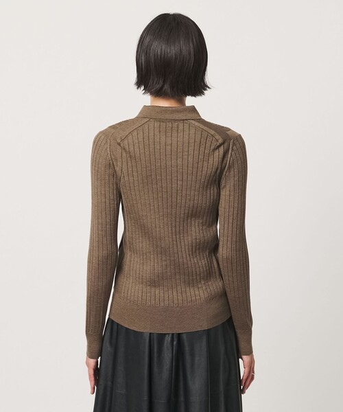 UNITED ARROWS(ユナイテッドアローズ)の「【別注】<SLOANE>ワイドリブ ポロニット(ニット/セーター・レディース・ブラウン系/ライトブルー・2)」の11枚目の写真
